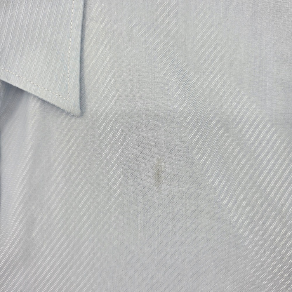 Christian Dior Chemises Mens Vintage Light Blue Textured Stripe Dress Shirt L - Picture 8 of 10